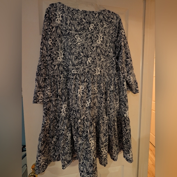 Lilly Pulitzer 3/4 Length Sleeve Geanna Dress | G'day Mate High Tide Navy - Picture 6 of 6